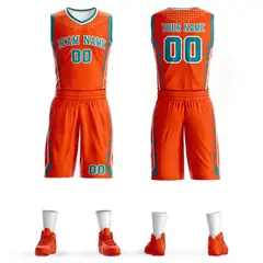 Orange Teal-White Graffiti Oblique Bar Basketball Jersey