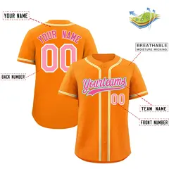 Orange Team Baseball Jersey 2