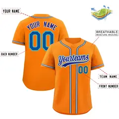 Orange Team Baseball Jersey 2
