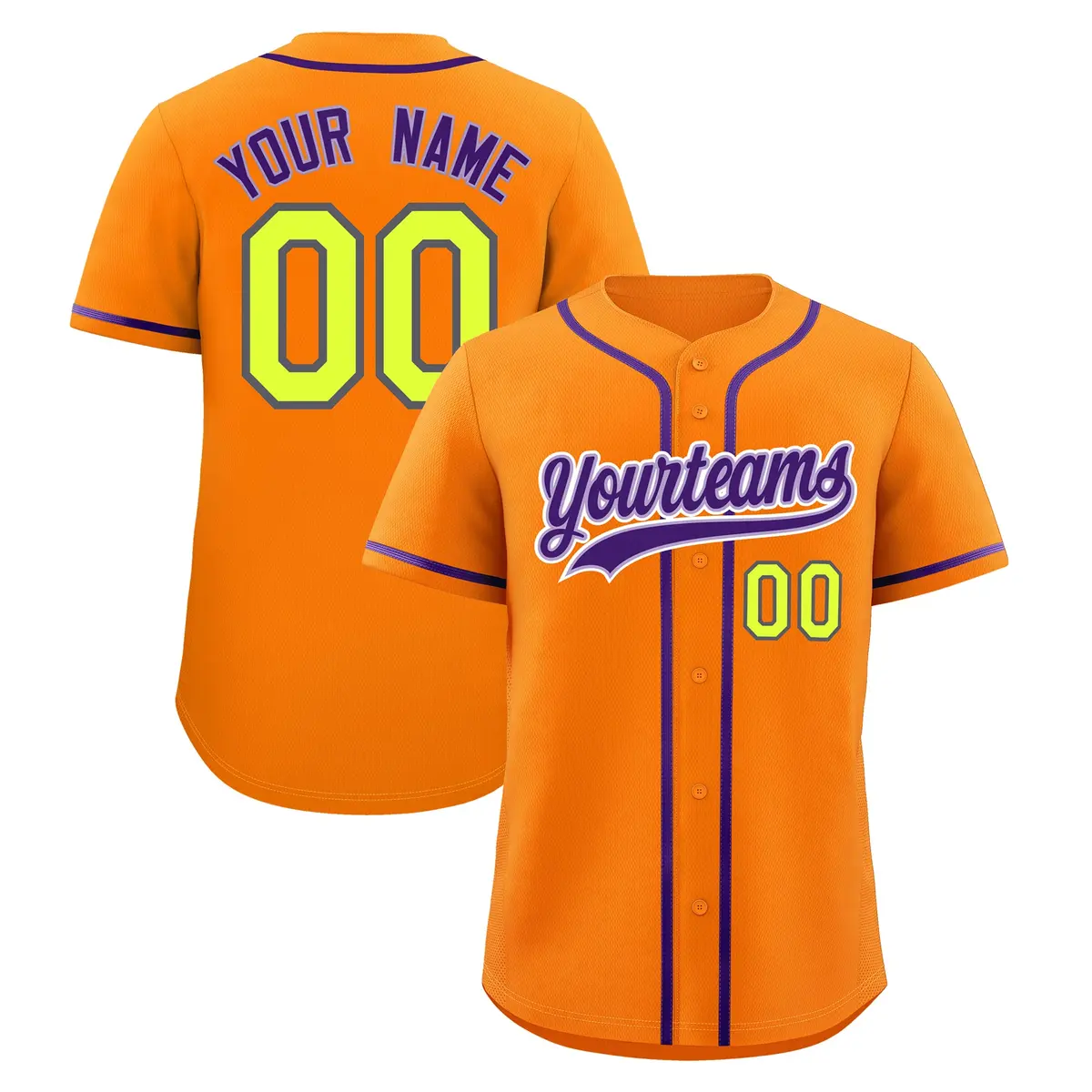 Orange Team Baseball Jersey