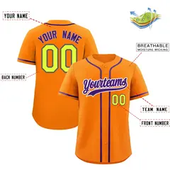 Orange Team Baseball Jersey 2