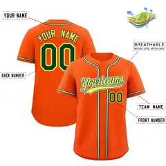 Orange Team Baseball Jersey 2