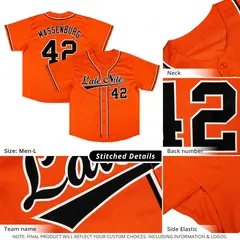 Orange Team Baseball Jersey 3