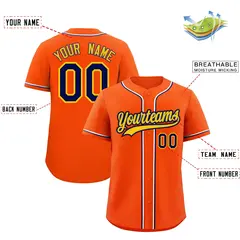 Orange Team Baseball Jersey 2