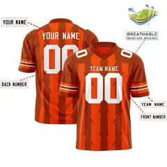 Orange Texas Orange Razr Stripe Graffiti Flag Football Jersey 2