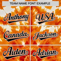 Orange Tie-Dye Graffiti Authentic Baseball Jersey 3