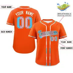 Orange Transgender Pride Month Classic Baseball Jersey 2