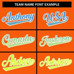 Orange Varsity Full-Snap Gradient Font Letterman Jacket 5
