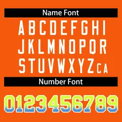 Orange Varsity Full-Snap Gradient Font Letterman Jacket 6