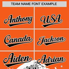 Orange Wave Graffiti Baseball Jersey 3