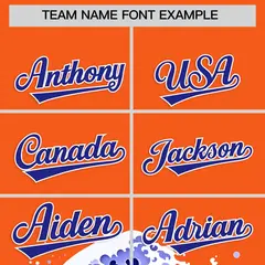 Orange Wave Graffiti Baseball Jersey 3