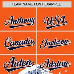 Orange Wave Graffiti Baseball Jersey 3