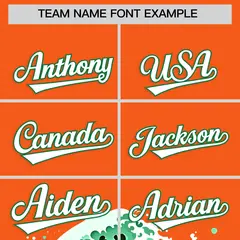 Orange Wave Graffiti Baseball Jersey 3