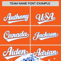 Orange Wave Graffiti Baseball Jersey 3