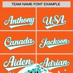 Orange Wave Graffiti Baseball Jersey 3