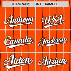 Orange White and Black Bi-Color Striped Baseball Jersey 3