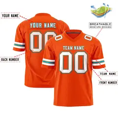 Orange White-Aqua Classic Authentic Football Jersey 2