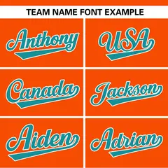 Orange White-Aqua Color Block Two-Button Softball Jersey 3