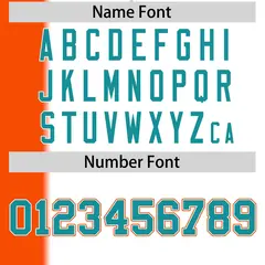 Orange White-Aqua Gradient Stripe Two-Button Softball Jersey 4