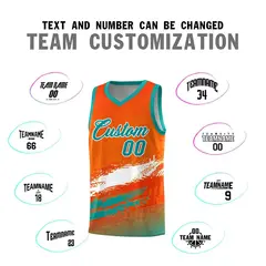 Orange White Aqua Graffiti Basketball Jersey 4
