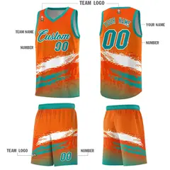 Orange White Aqua Graffiti Basketball Jersey 5