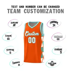Orange White-Aqua Triangle Splicing Basketball Jersey 3