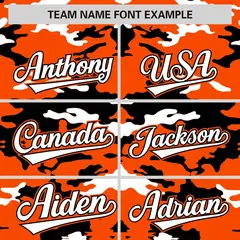 Orange White Black Camo Authentic Baseball Jersey 3