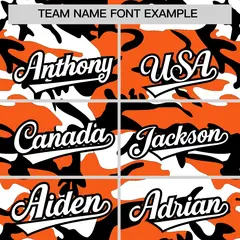 Orange White Black Camo Gradient Fashion Baseball Jersey 3