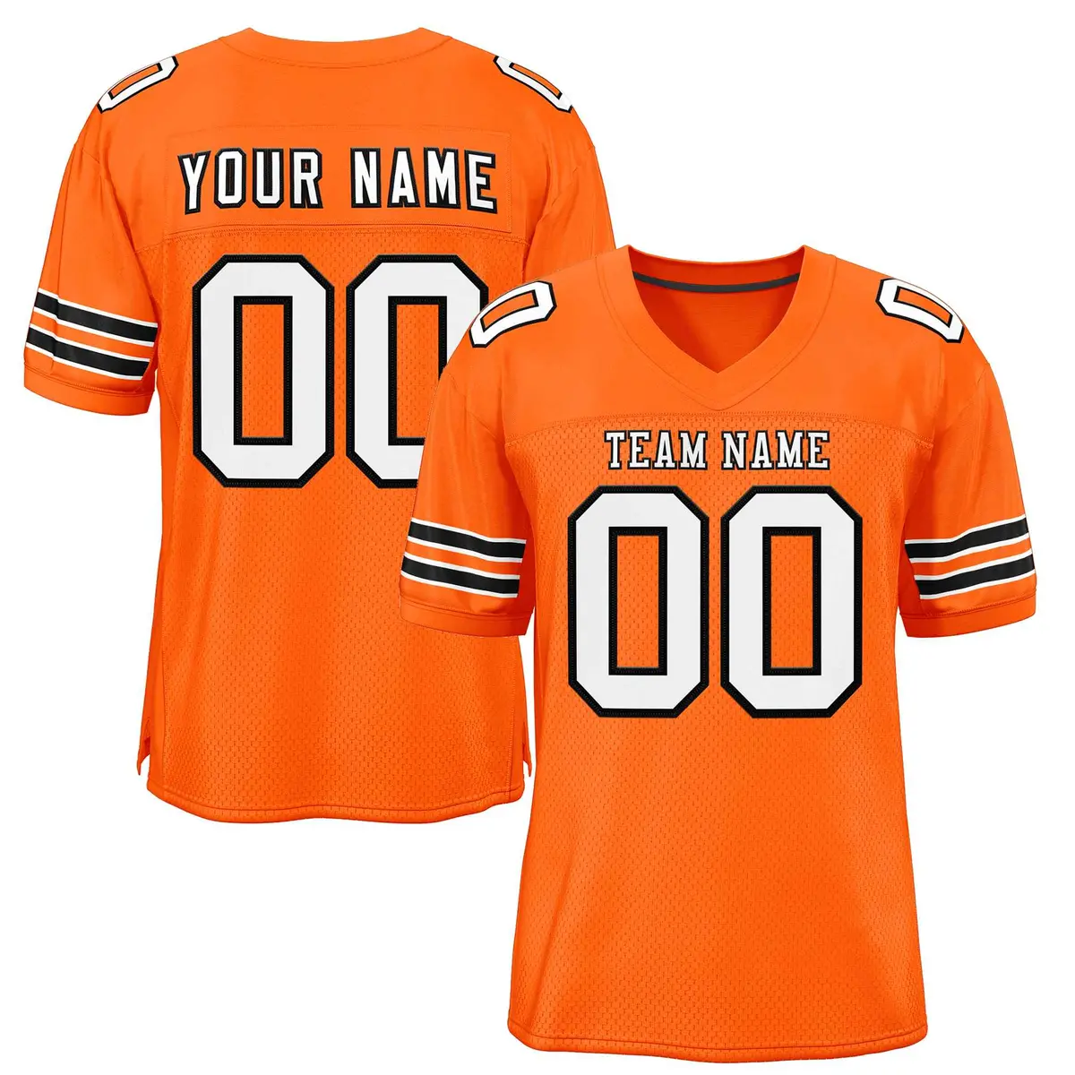 Orange White-Black Classic Style Authentic Football Jersey