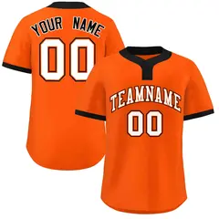 Orange White-Black Classic Two-Button Softball Jersey
