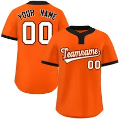 Orange White-Black Classic Two-Button Softball Jersey 1