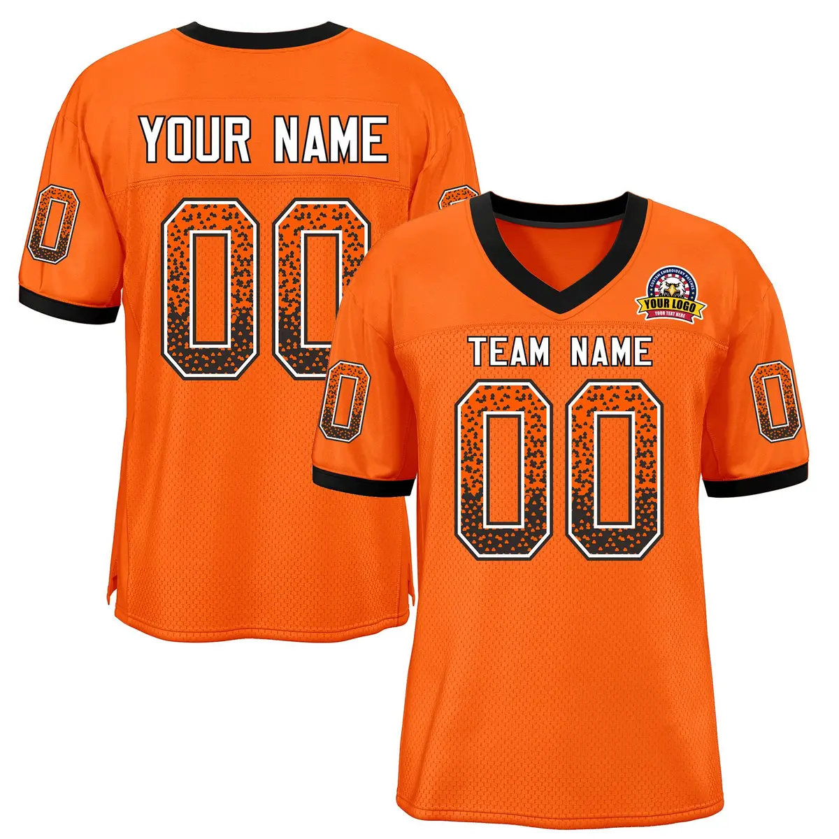 Orange White-Black Drift Fashion Mesh Football Jersey