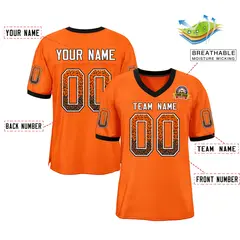 Orange White-Black Drift Fashion Mesh Football Jersey 2