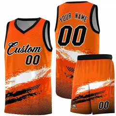 Orange White Black Graffiti Basketball Jersey 1