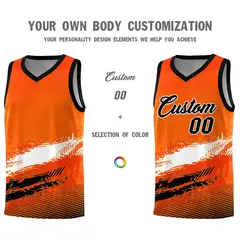 Orange White Black Graffiti Basketball Jersey 3