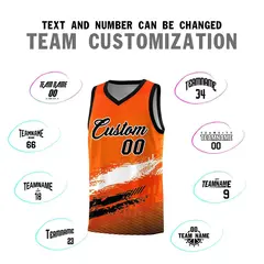 Orange White Black Graffiti Basketball Jersey 4