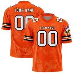 Orange White-Black Graffiti Line Authentic Football Jersey 1