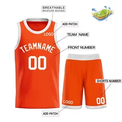 Orange White Bull Classic Sets Basketball Jersey 3