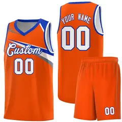 Orange White Chest Color Block Basketball Uniform Jersey 1
