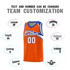 Orange White Chest Color Block Basketball Uniform Jersey 4