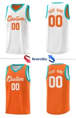 Orange White Chest Slash Pattern Double Side Basketball Jersey 3