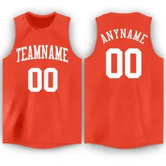 Orange White Classic Athletic Basketball Jersey 1