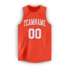 Orange White Classic Athletic Basketball Jersey 5