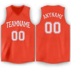 Orange White Classic Athletic Basketball Jersey 1