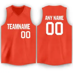 Orange White Classic Athletic Basketball Jersey 1