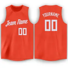 Orange White Classic Athletic Basketball Jersey 1