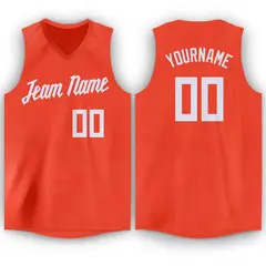 Orange White Classic Athletic Basketball Jersey 1