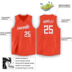 Orange White Classic Athletic Basketball Jersey 2