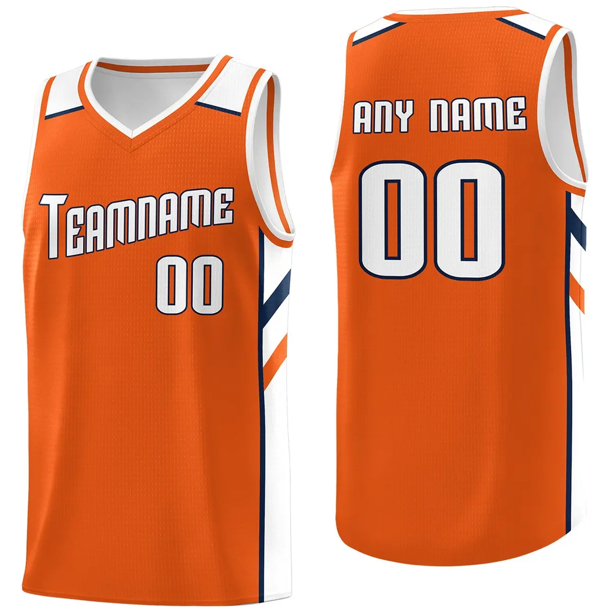 Orange White Classic Athletic Men/Boy Basketball Jersey