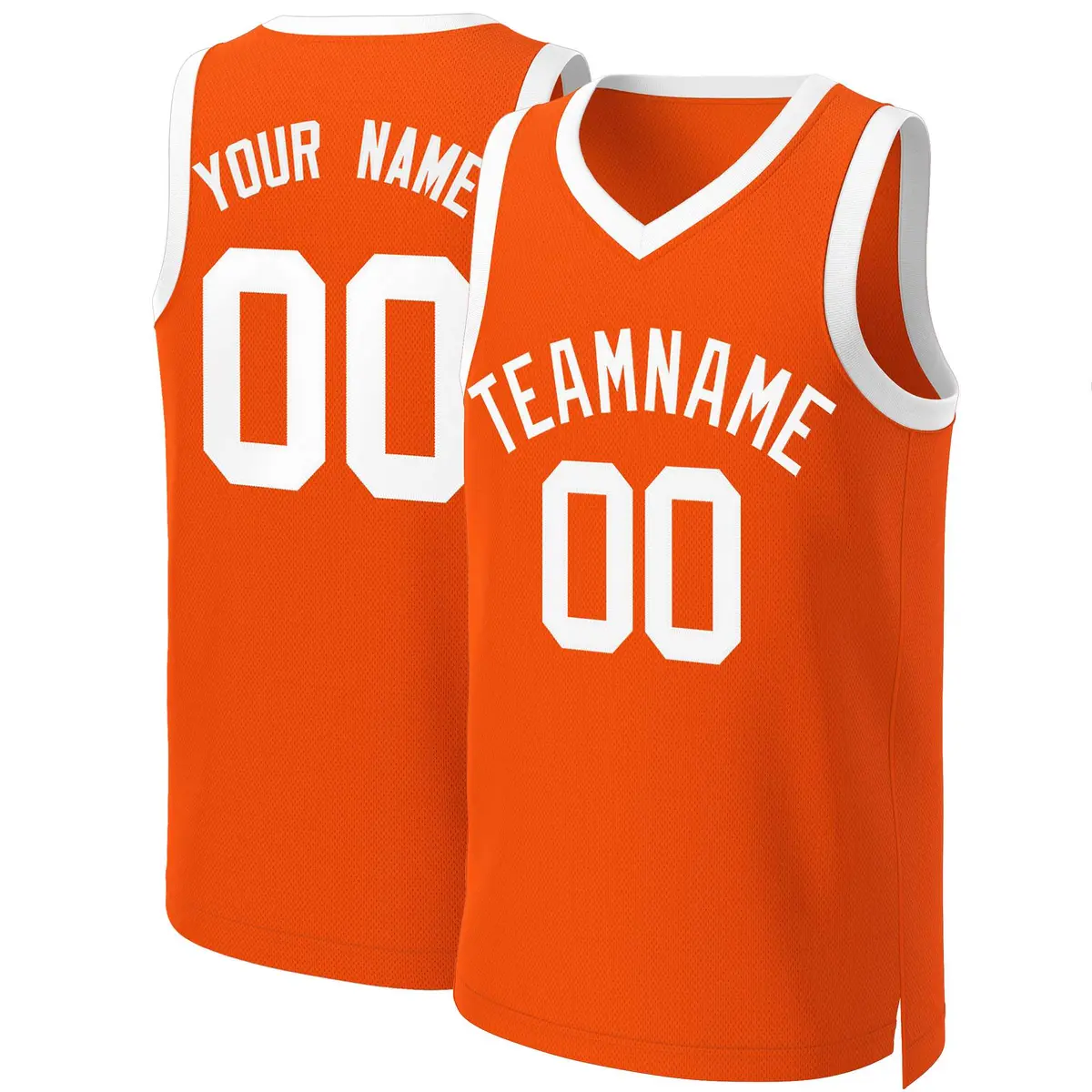 Orange White Classic Basketball Jersey